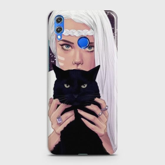 Huawei Honor 8C Wild Black Cat Phone Case