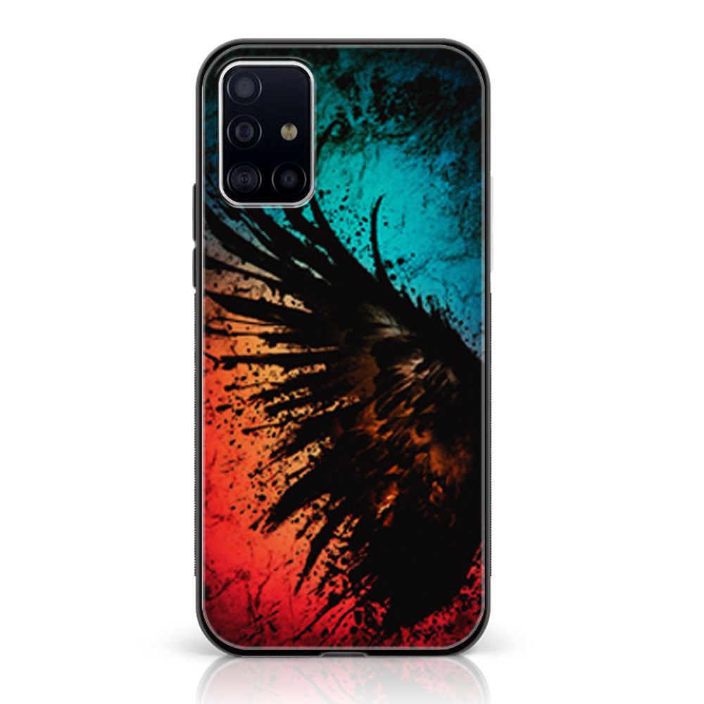 Samsung Galaxy A51 Angel Wings 2.0  Series Premium Printed Glass soft Bumper shock Proof Case