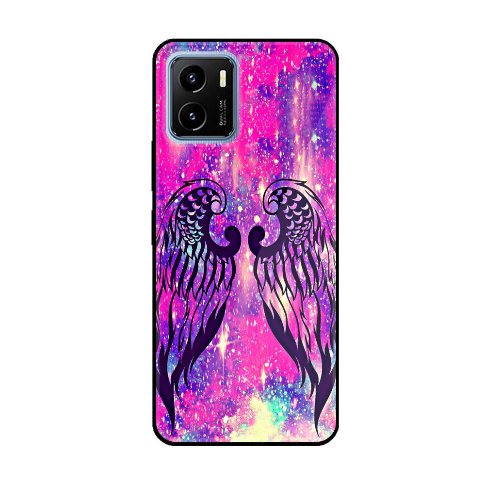 Vivo Y15a Angel Wings Series Premium Printed Glass soft Bumper shock Proof Case