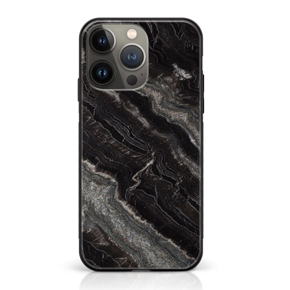 iPhone 12 Pro Max  - Black Marble V 2.0 Series - Premium Printed Glass soft Bumper shock Proof Case