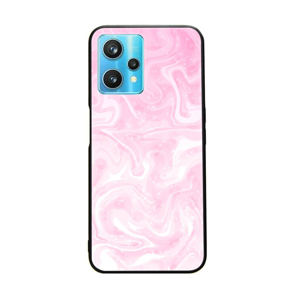 Realme 9 Pro - Pink Marble Series - Premium Printed Glass soft Bumper shock Proof Case