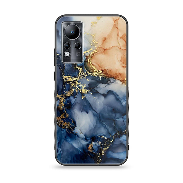 Infinix Note 11 - Blue Marble Design 9 - Premium Printed Glass soft Bumper shock Proof Case CS-18208