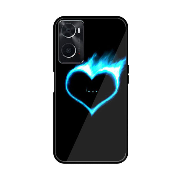 Oppo A96/A76/A36  Heart Design 9   Premium Printed Glass soft Bumper shock Proof Case CS-27546