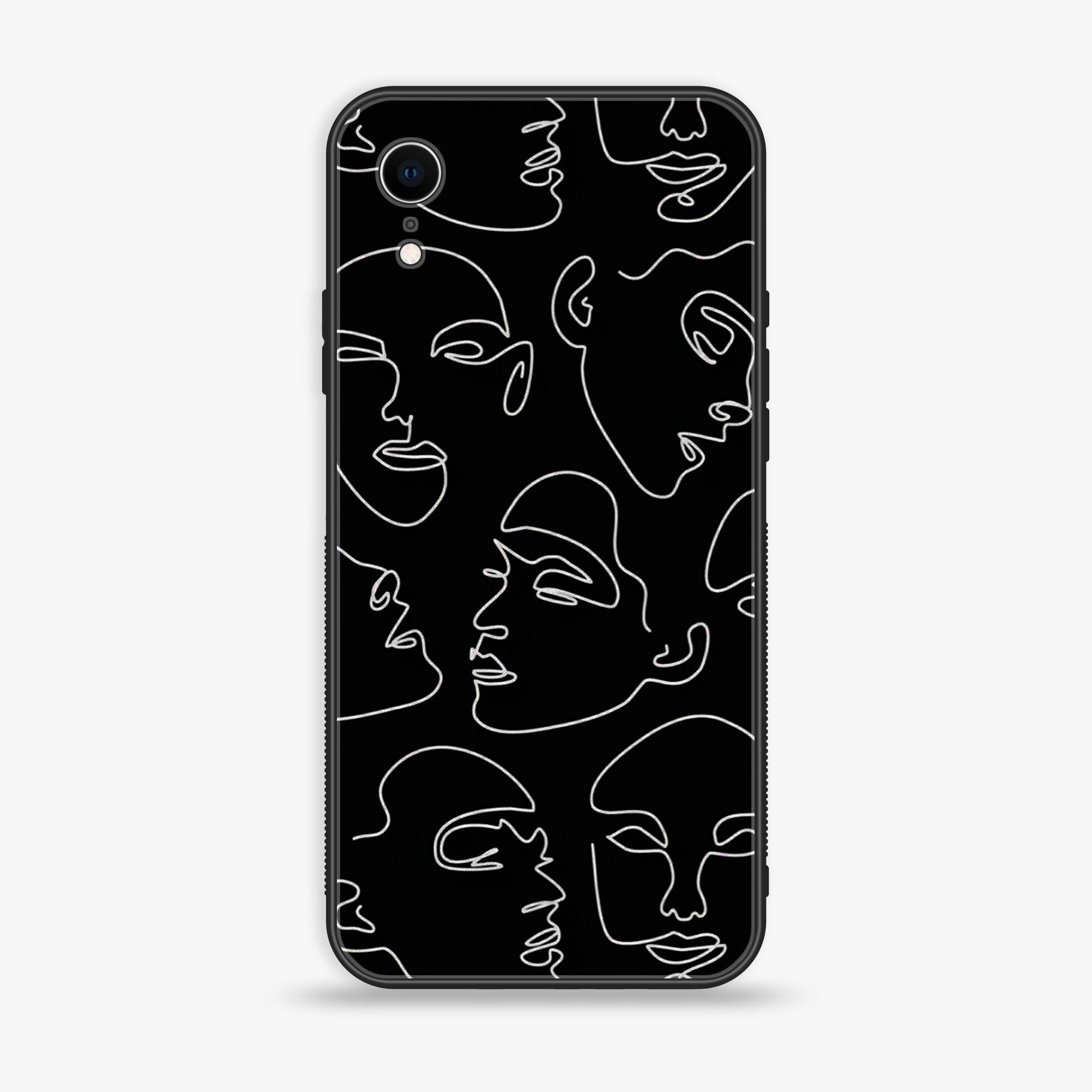 iPhone XR - Girl line  Series - Premium Printed Glass soft Bumper shock Proof Case