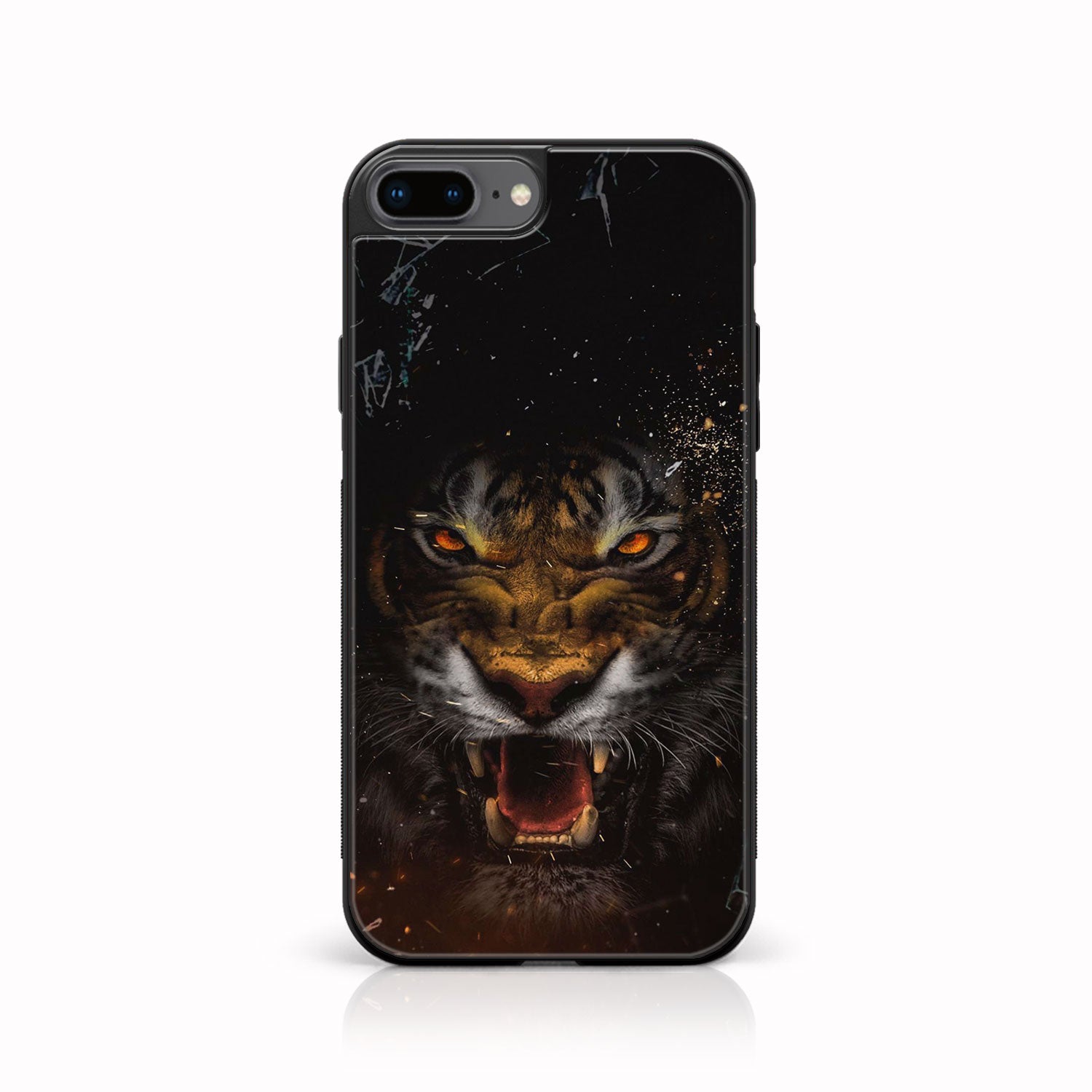 iPhone 7Plus - Tiger Art Series - Premium Printed Glass soft Bumper shock Proof Case