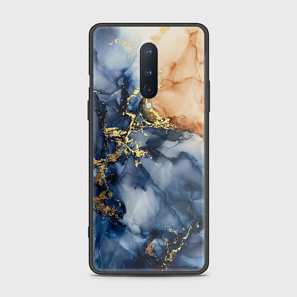 OnePlus 8- Blue Marble Design 9 - Premium Printed Glass soft Bumper shock Proof Case CS-20734