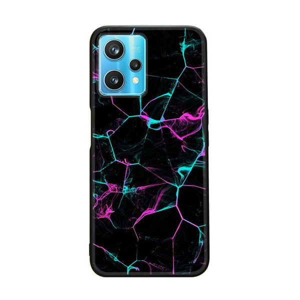 Realme 9 Pro - Black Marble Design 9- Premium Printed Glass soft Bumper shock Proof Case  CS-29696