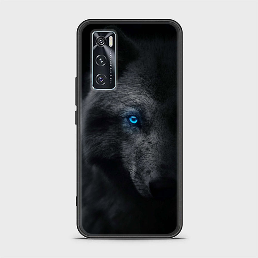 Vivo V20 SE Wolf Series Premium Printed Glass soft Bumper shock Proof Case