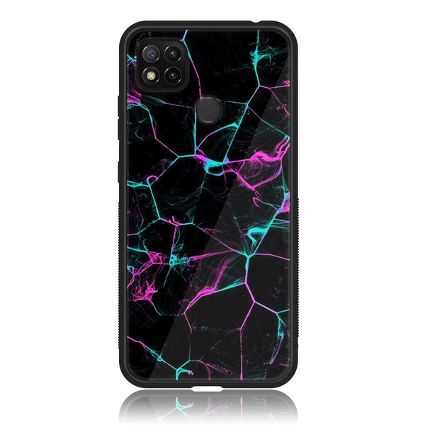 Xiaomi Redmi 10A - Black Marble Design 9 - Premium Printed Glass soft Bumper shock Proof Case CS-40164