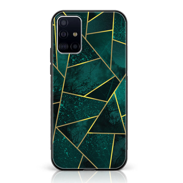 Samsung Galaxy A51 Geometric Marble  Design 9  Premium Printed Glass soft Bumper shock Proof Case CS-18536