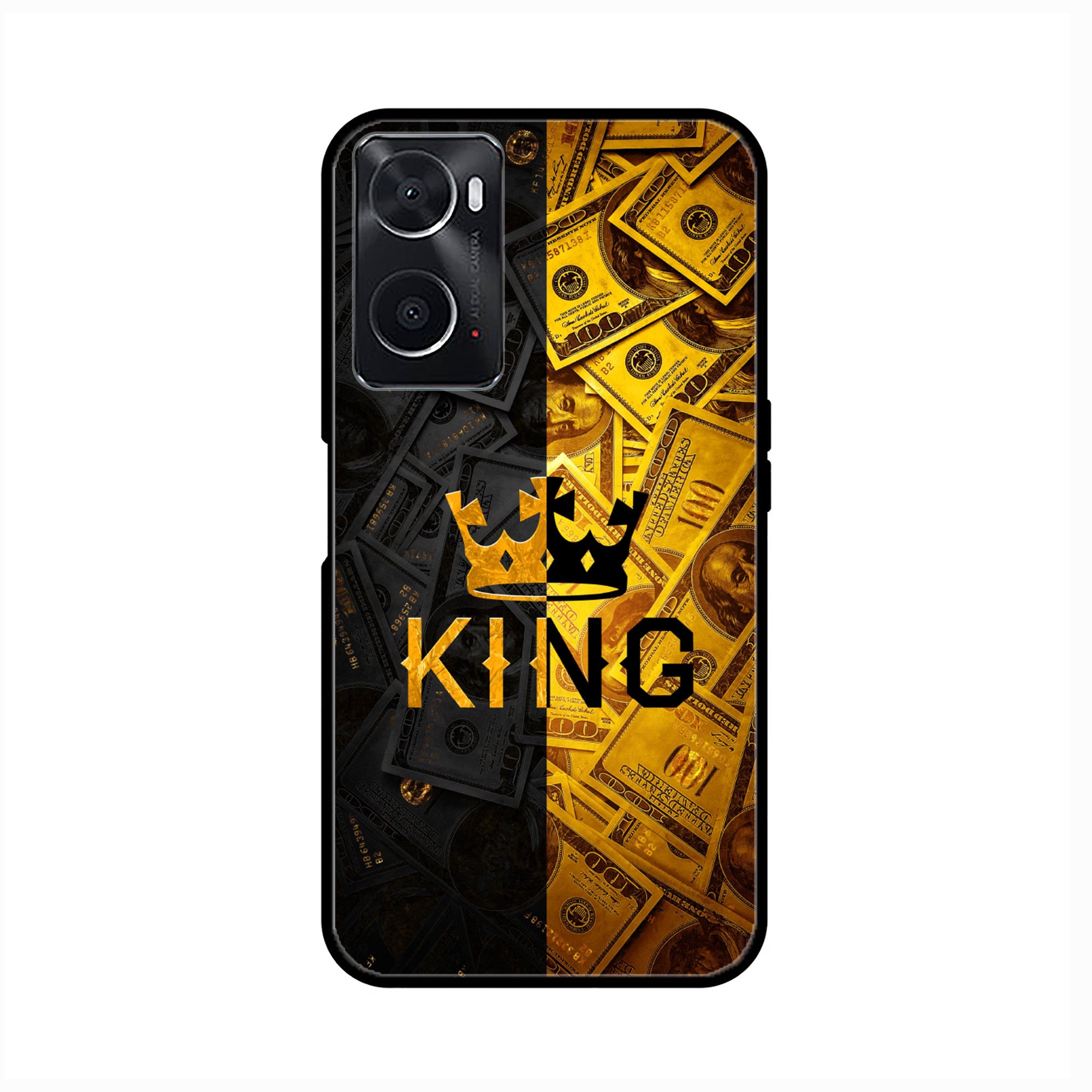Oppo A76   - King Series V 2.0 Series - Premium Printed Glass soft Bumper shock Proof Case