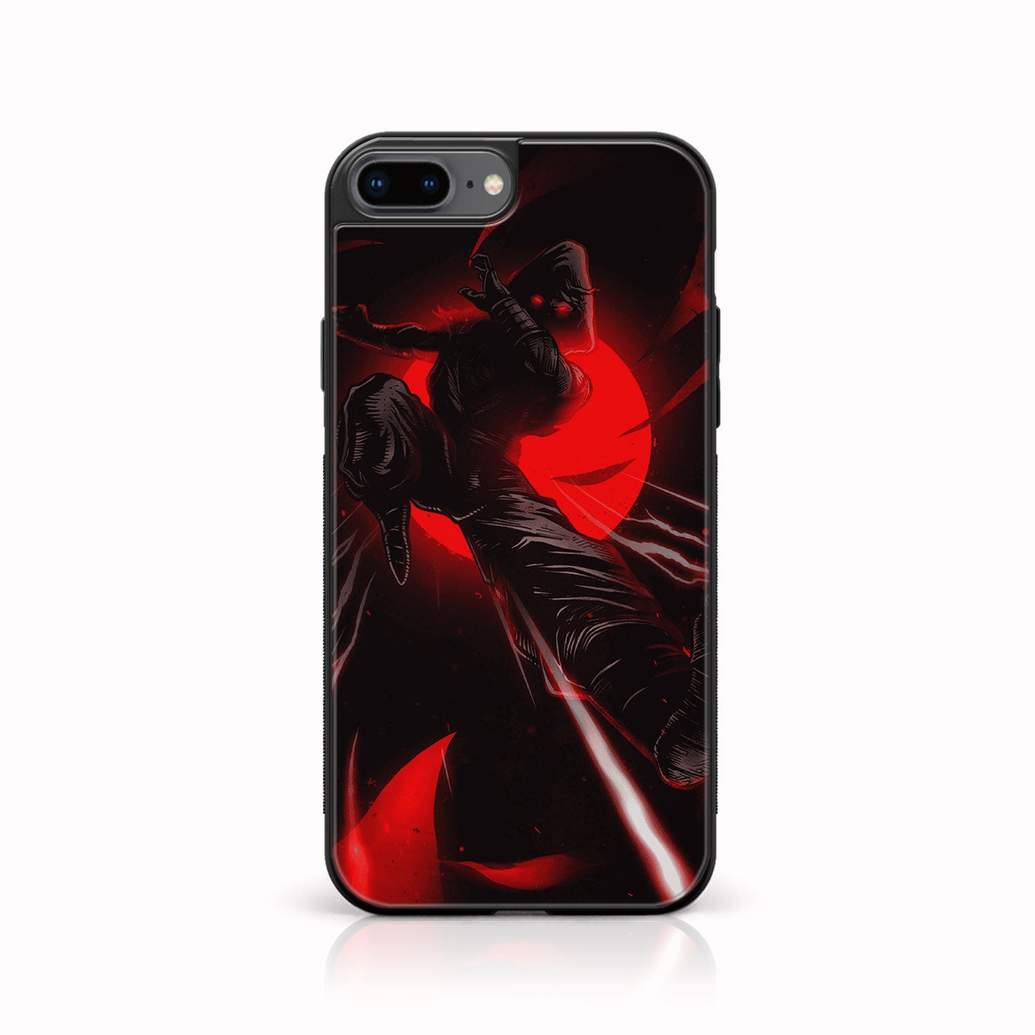 iPhone 8 Plus   - Ninja Series - Premium Printed Glass soft Bumper shock Proof Case