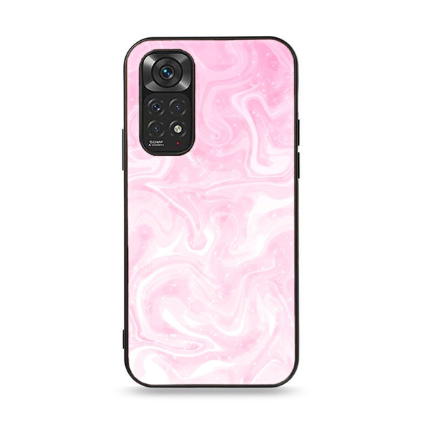 Xiaomi Redmi Note 11 4G Pink Marble Series  Design 9 Premium Printed Glass soft Bumper shock Proof Case  CS-19331