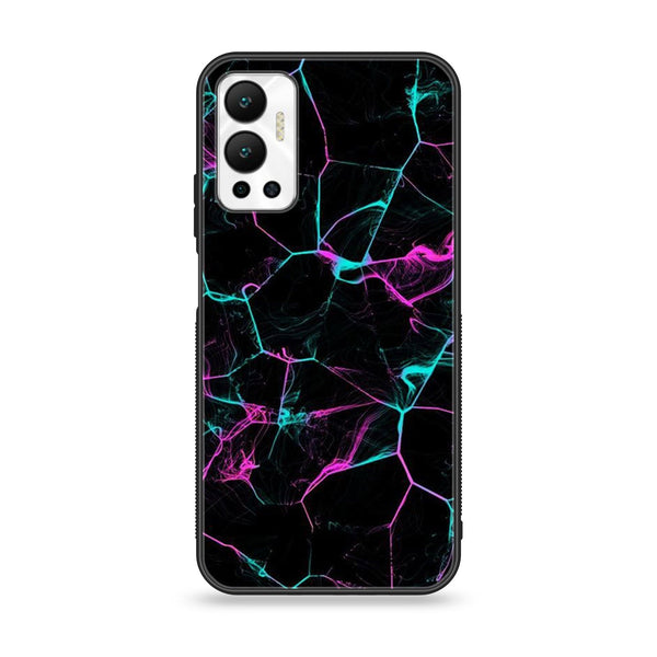 Infinix Hot 12 - Black Marble Design 9 - Premium Printed Glass soft Bumper shock Proof Case CS-18132