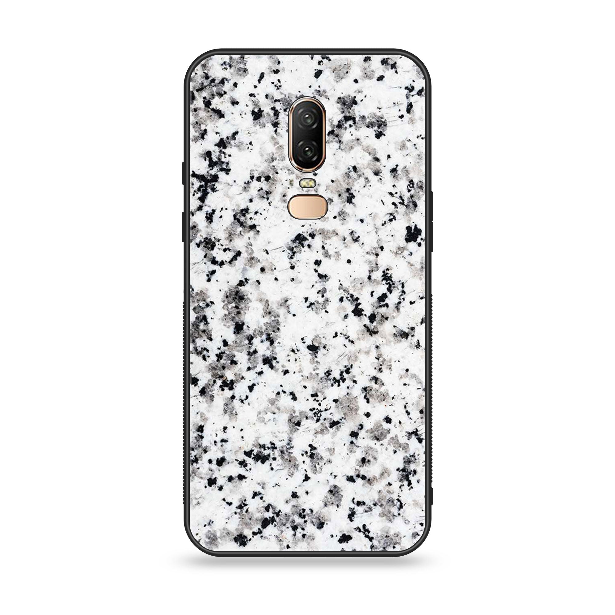 OnePlus 6 - White Marble Series - Premium Printed Glass soft Bumper shock Proof Case