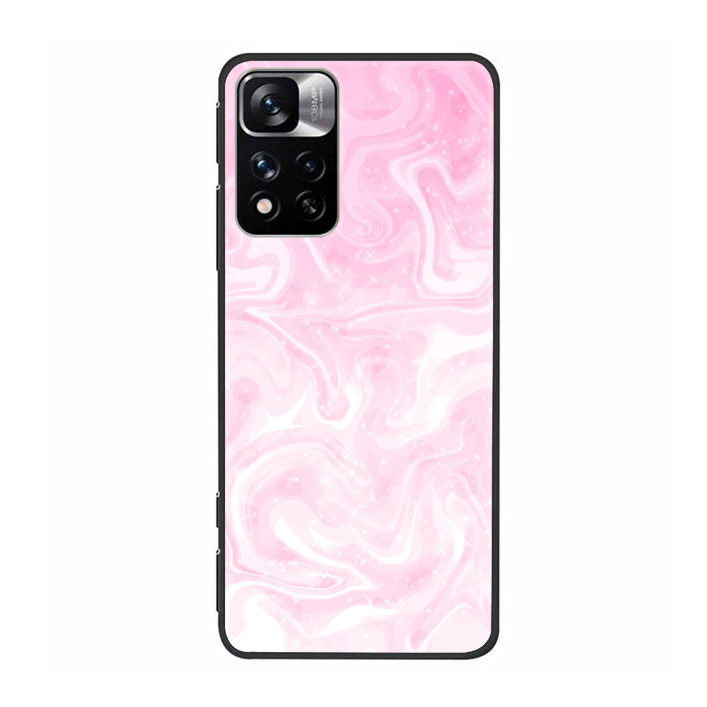 Xiaomi Poco M4 Pro 5G Pink Marble Series  Premium Printed Glass soft Bumper shock Proof Case