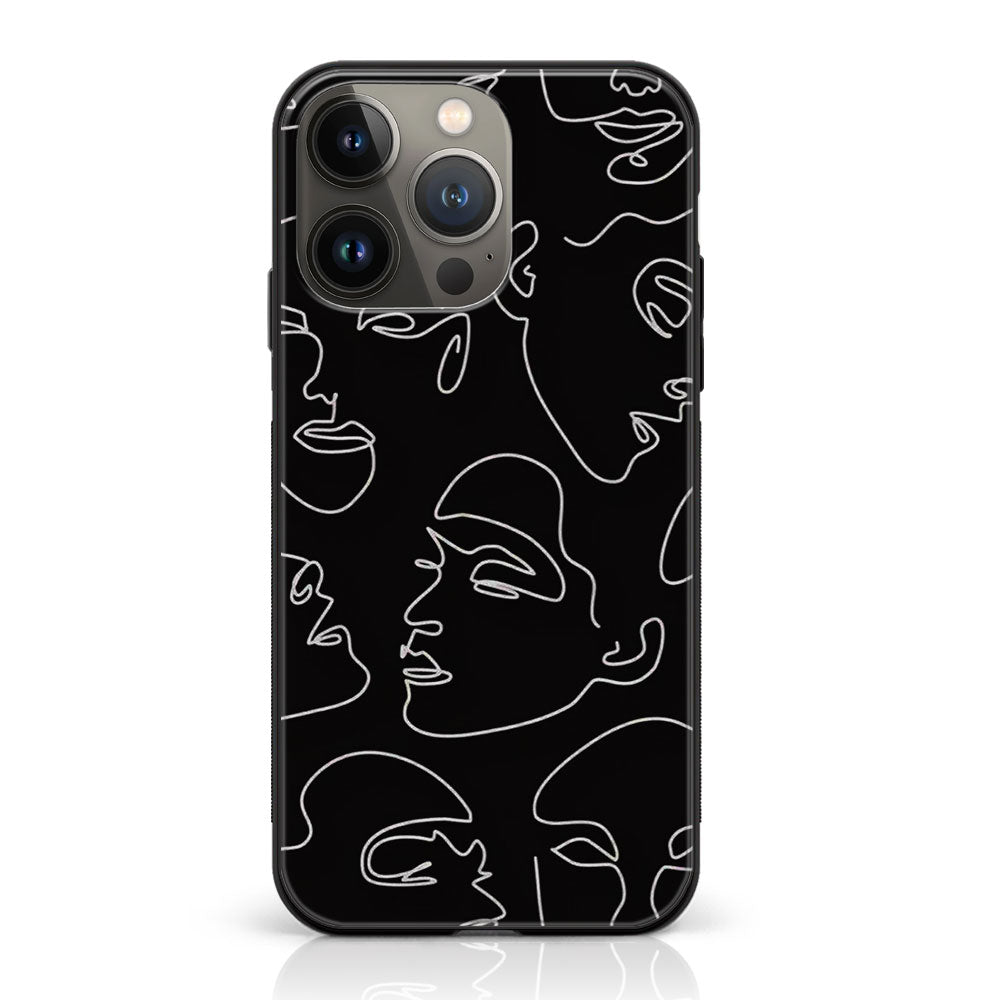 iPhone 12 Pro  - Girl Line Art Series - Premium Metal Printed soft Bumper shock Proof Case