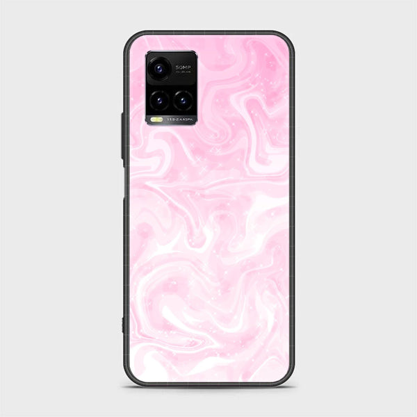 Vivo Y21 4G/ Y33s/ Y21s/ Y21A/ Y21T/Y33T Pink Marble Design 9  Premium Printed Glass soft Bumper shock Proof Case  CS-26669 CS-27083