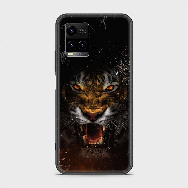 Vivo Y33s - Tiger Design 9 - Premium Printed Glass soft Bumper shock Proof Case CS-21045