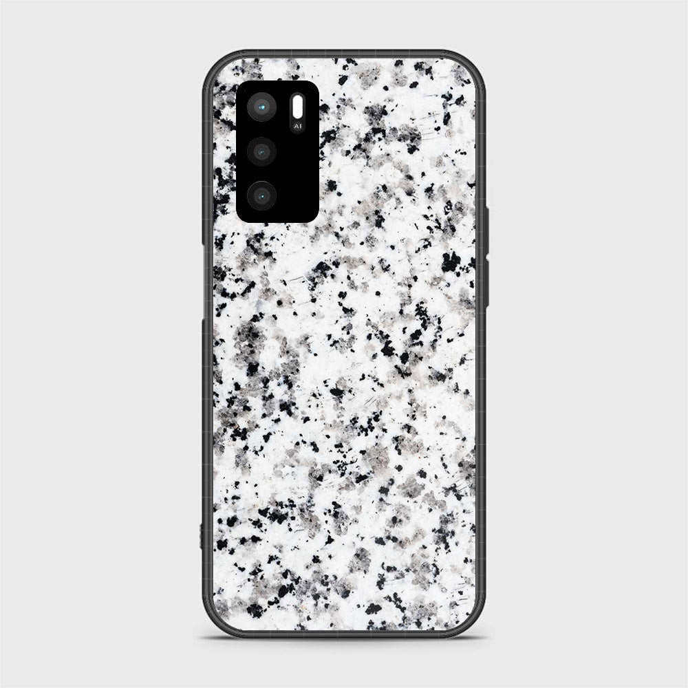 OPPO A16 - White Marble Series - Premium Printed Glass soft Bumper shock Proof Case