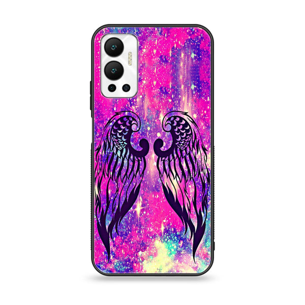 Infinix Hot 12 - Angel Wings Design 9 - Premium Printed Glass soft Bumper shock Proof Case  CS-25040