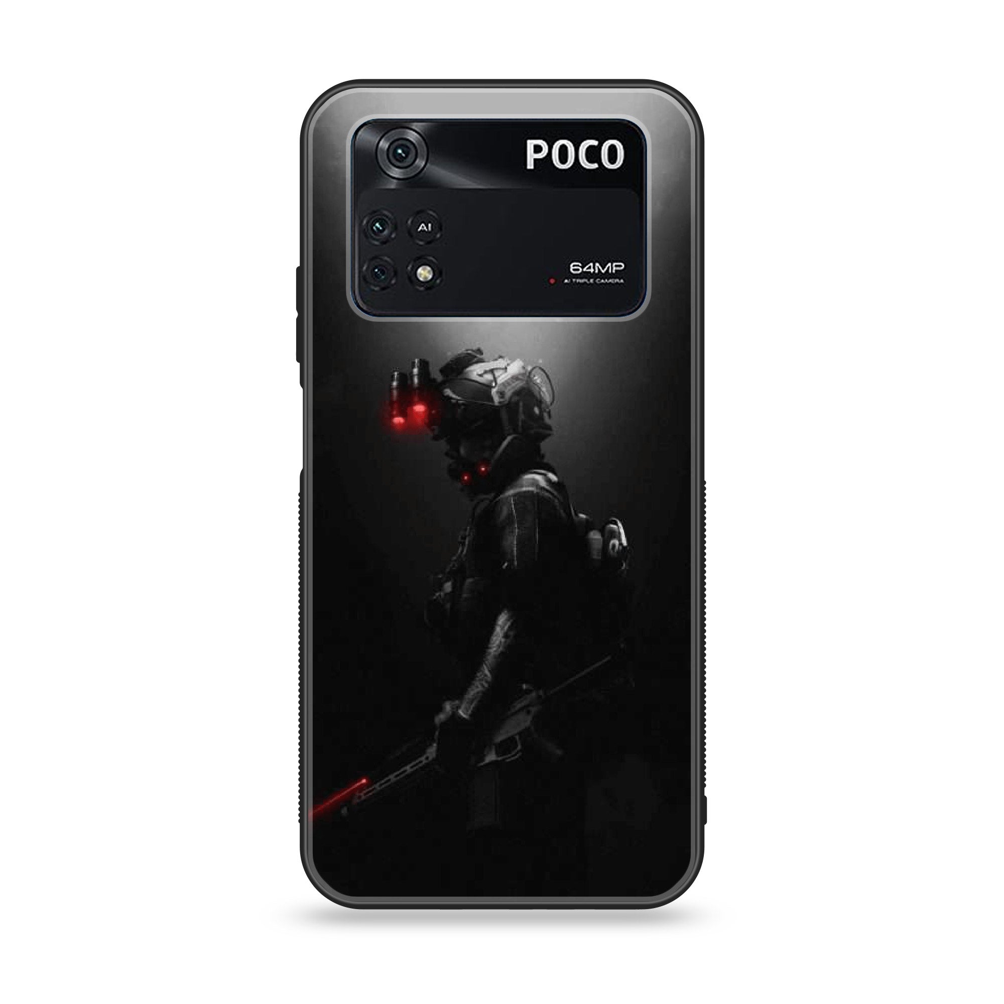 Xiaomi Poco M4 Pro 4G- Black Art Series - Premium Printed Glass soft Bumper shock Proof Case