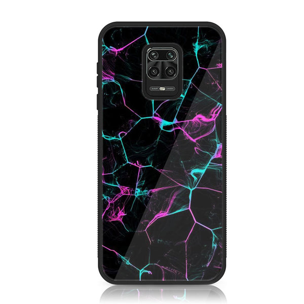 Xiaomi Redmi Note 9 Pro - Black Marble Series  Design 9 Premium Printed Glass soft Bumper shock Proof Case  CS-19474