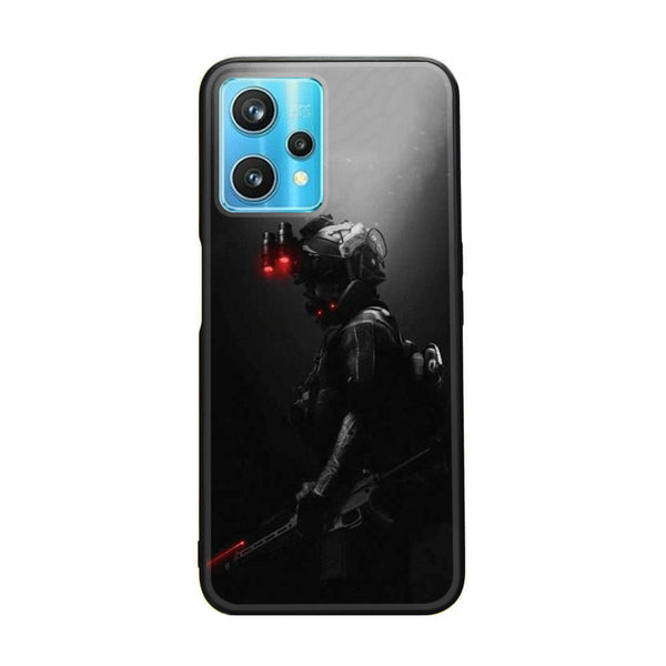 Realme 9 Pro - Black Art Design 9- Premium Printed Glass soft Bumper shock Proof Case  CS-30737