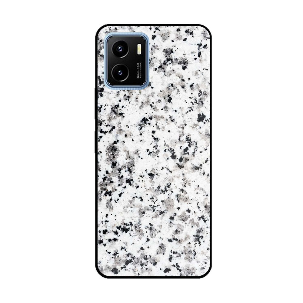 Vivo Y15a White Marble Series Premium Printed Glass soft Bumper shock Proof Case