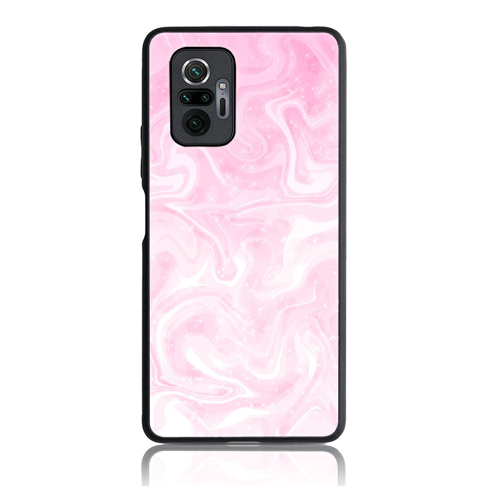 Xiaomi Redmi Note 10 Pro - Pink Marble Series - Premium Printed Glass soft Bumper shock Proof Case