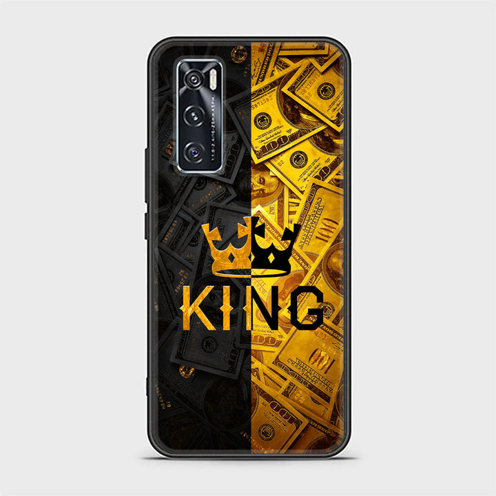 Vivo V20 SE  King Series V 2.0 Design 9 Premium Printed Glass soft Bumper shock Proof Case CS-8838 CS-8844 CS-40199