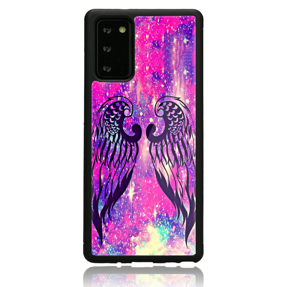 Samsung Galaxy Note 20 - Angel Wing Series - Premium Printed Glass soft Bumper shock Proof Case