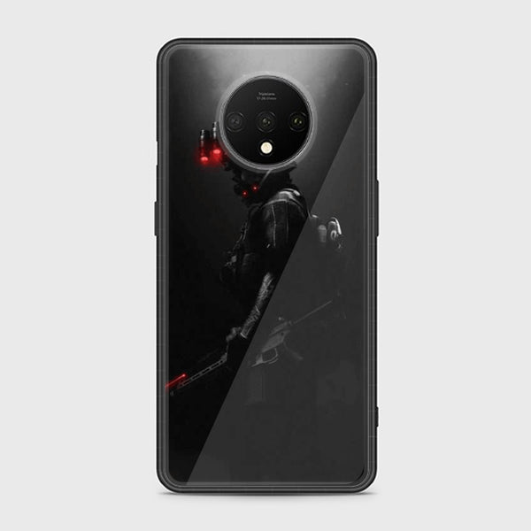 OnePlus 7T Black Art Design 9  Premium Printed Glass soft Bumper shock Proof Case CS-27858