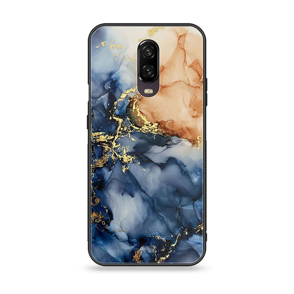 OnePlus 6T - Blue Marble Design 9- Premium Metal Printed soft Bumper Shock Proof Case  CS-28997