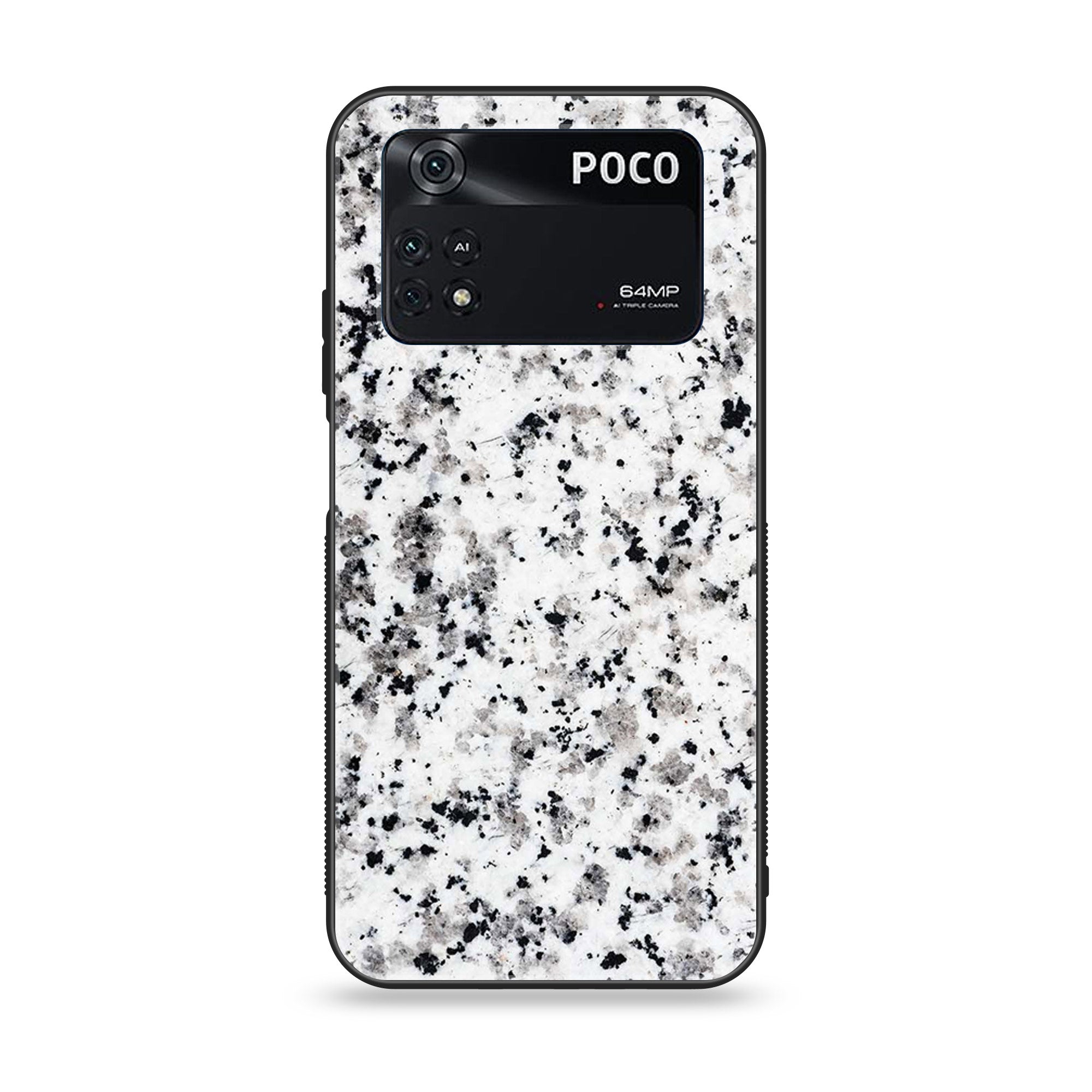 Xiaomi Poco M4 Pro 4G- White Marble Series - Premium Printed Glass soft Bumper shock Proof Case