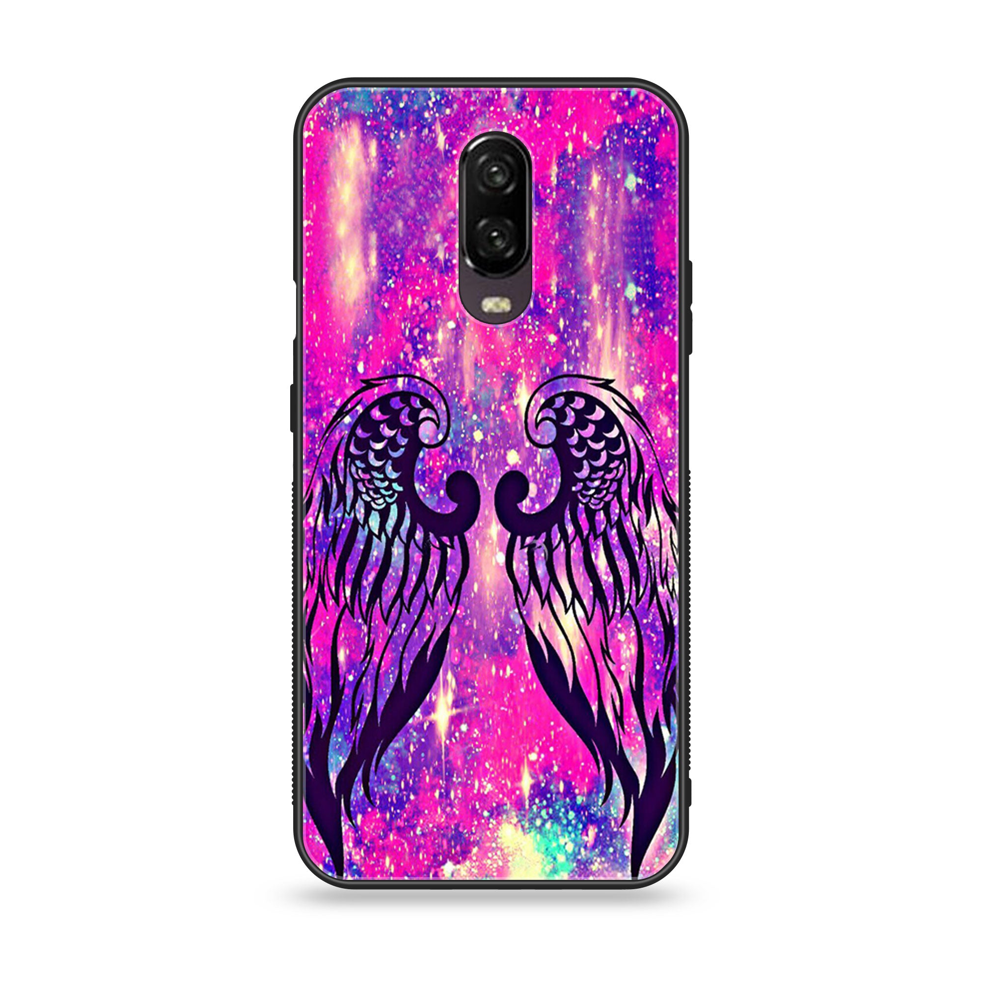 OnePlus 6T - Angel Wings Series - Premium Printed Glass soft Bumper shock Proof Case