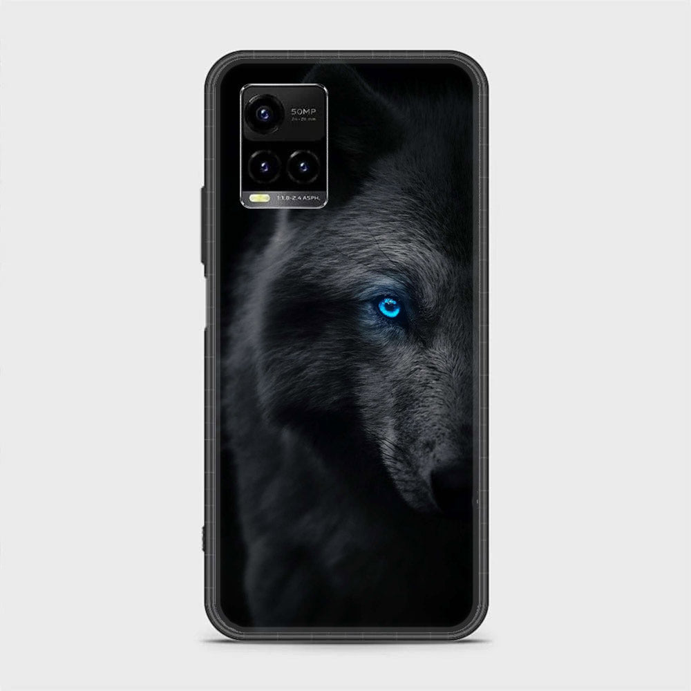 Vivo Y33s - Wolf Series - Premium Printed Glass soft Bumper shock Proof Case