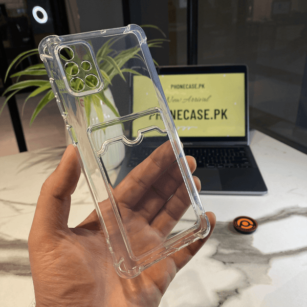 Galaxy A71 Wallet Card Holder Transparent Slot ShockProof Case