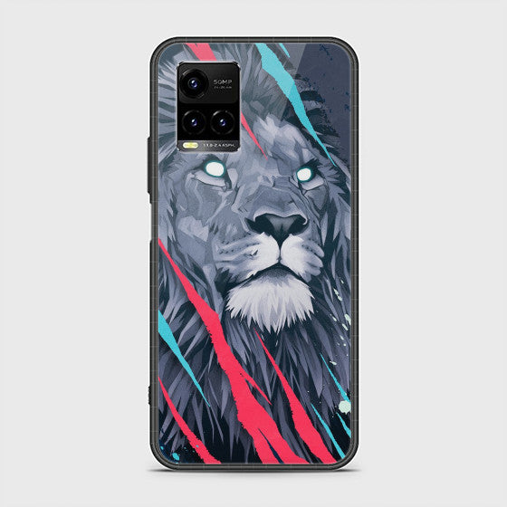 Vivo Y33s Abstract Animated Lion Glass Customized Case