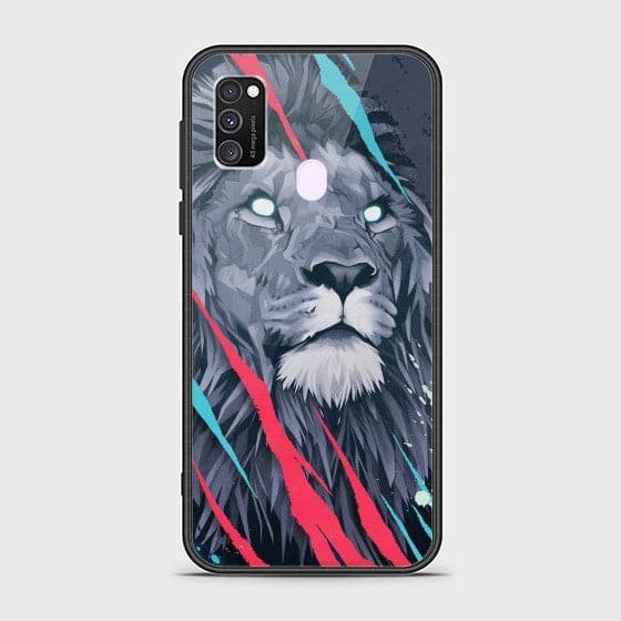 Samsung Galaxy M30s Abstract Animated Lion Glass Case