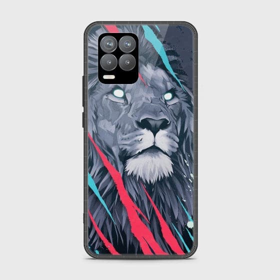 Realme 8 Abstract Animated Lion Glass Customized Case