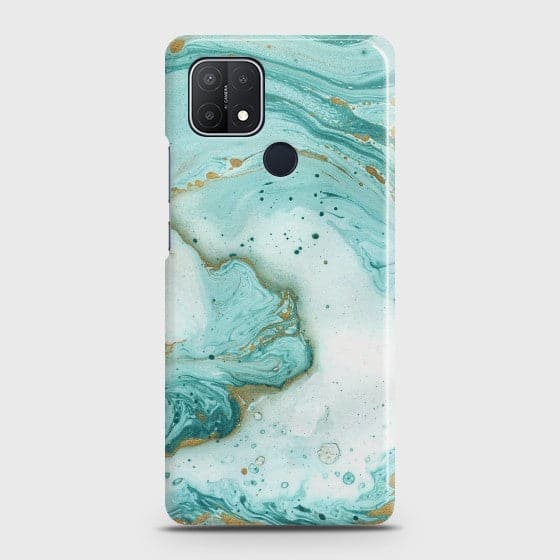 Oppo A15s Aqua Blue Marble Customized Case