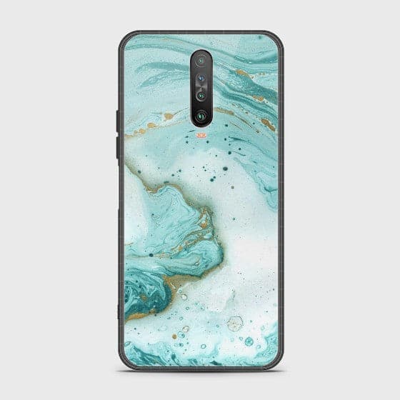 Xiaomi Pocophone X2 Aqua Blue Marble Glass Case