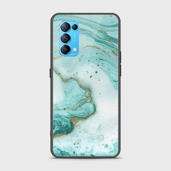 Oppo Reno 5 Pro 5G Aqua Blue Marble Glass Customized Case CS-17664