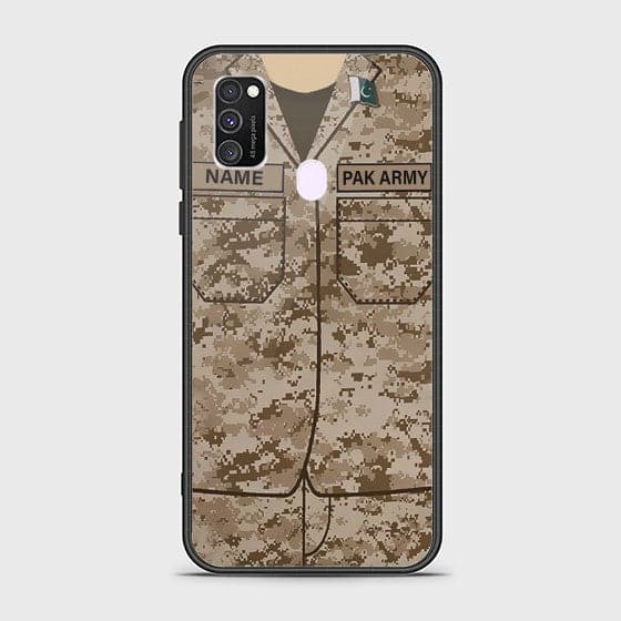 Samsung Galaxy M30s Army Costume Glass Case