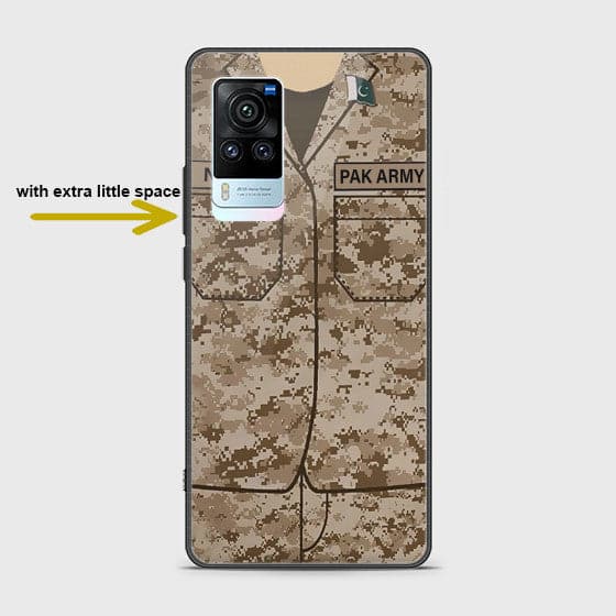 Vivo X60 Pro Army Costume Glass Customized Case