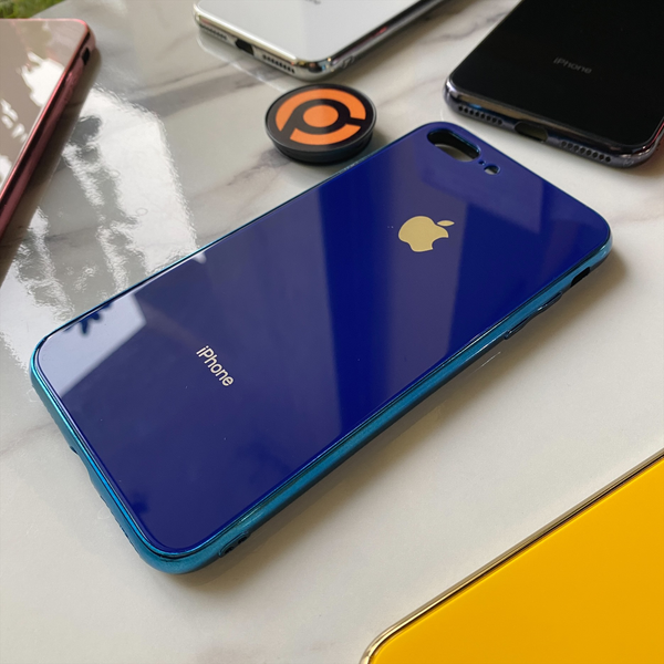 iPhone 7+/ 8+ with Logo iPhone Premium Glass Back Tempered Glass Case