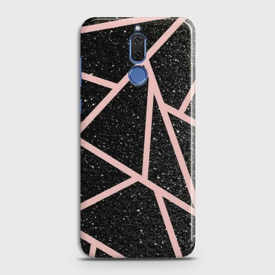 HUAWEI MATE 10 LITE Black Sparkle Glitter With RoseGold Lines Case