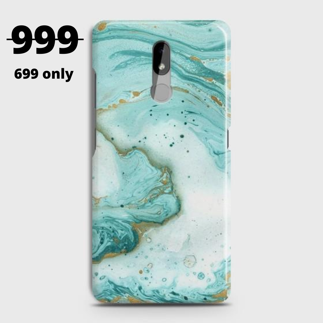 NOKIA 3.2 Aqua Blue MarbleCustomized Case - C-080