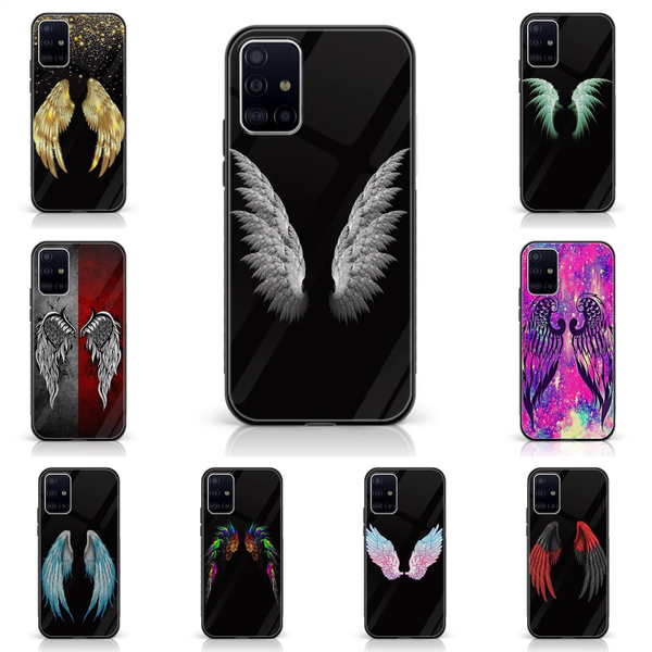 Samsung Galaxy M40s - Angel Wing Series - Premium Printed Glass soft Bumper shock Proof Case